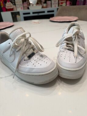 Nike White Low-Top Leather Sneakers